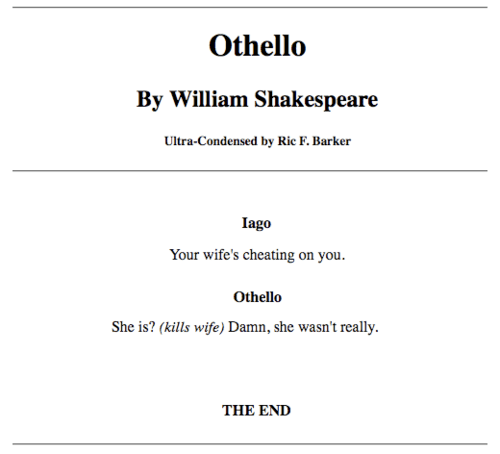 The Condensed Othello